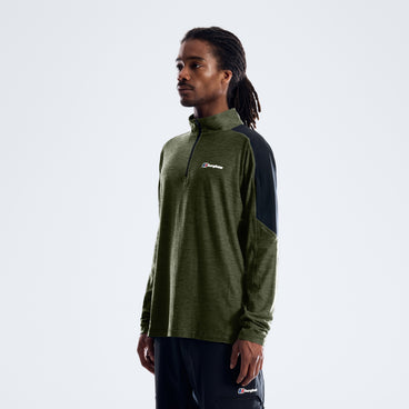Farndale+ Long Sleeve Half Zip Tech Tee - Jet Black/Hale Navy