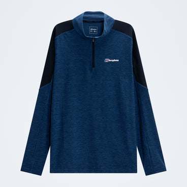 Farndale+ Long Sleeve Half Zip Tech Tee - Jet Black/Hale Navy