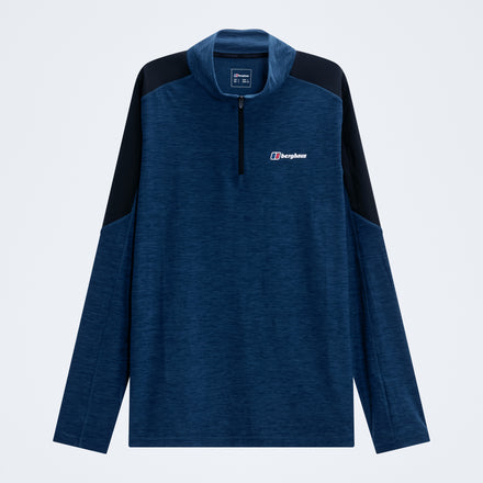 Farndale+ Long Sleeve Half Zip Tech Tee - Jet Black/Hale Navy
