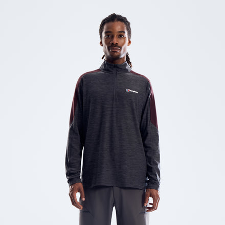 Farndale+ Long Sleeve Half Zip Tech Tee - Archive Black/Chakra
