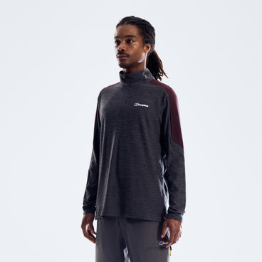 Farndale+ Long Sleeve Half Zip Tech Tee - Archive Black/Chakra