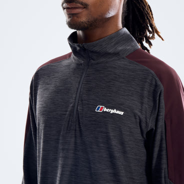 Farndale+ Long Sleeve Half Zip Tech Tee - Archive Black/Chakra