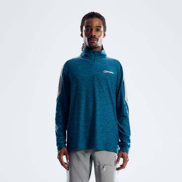 Farndale+ Long Sleeve Half Zip Tech Tee - Polar/Blue Abyss