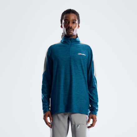 Farndale+ Long Sleeve Half Zip Tech Tee - Polar/Blue Abyss