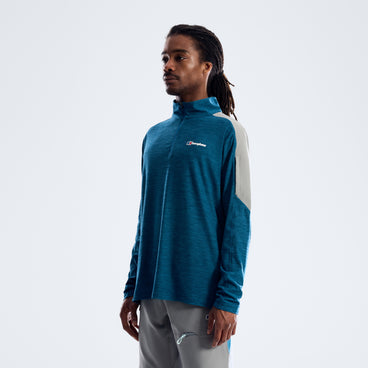 Farndale+ Long Sleeve Half Zip Tech Tee - Polar/Blue Abyss