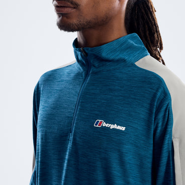 Farndale+ Long Sleeve Half Zip Tech Tee - Polar/Blue Abyss