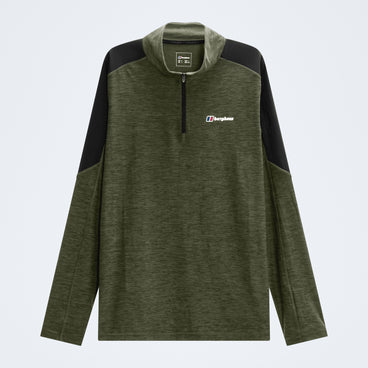 Farndale+ Long Sleeve Half Zip Tech Tee - Zephyr/Cheviot Green