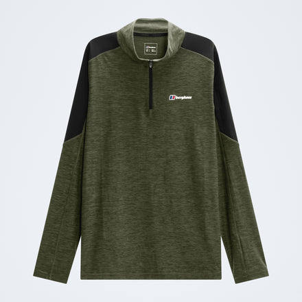 Farndale+ Long Sleeve Half Zip Tech Tee - Zephyr/Cheviot Green