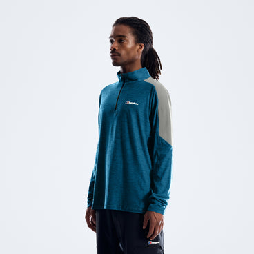 Farndale+ Long Sleeve Half Zip Tech Tee - Polar/Genetic Blue