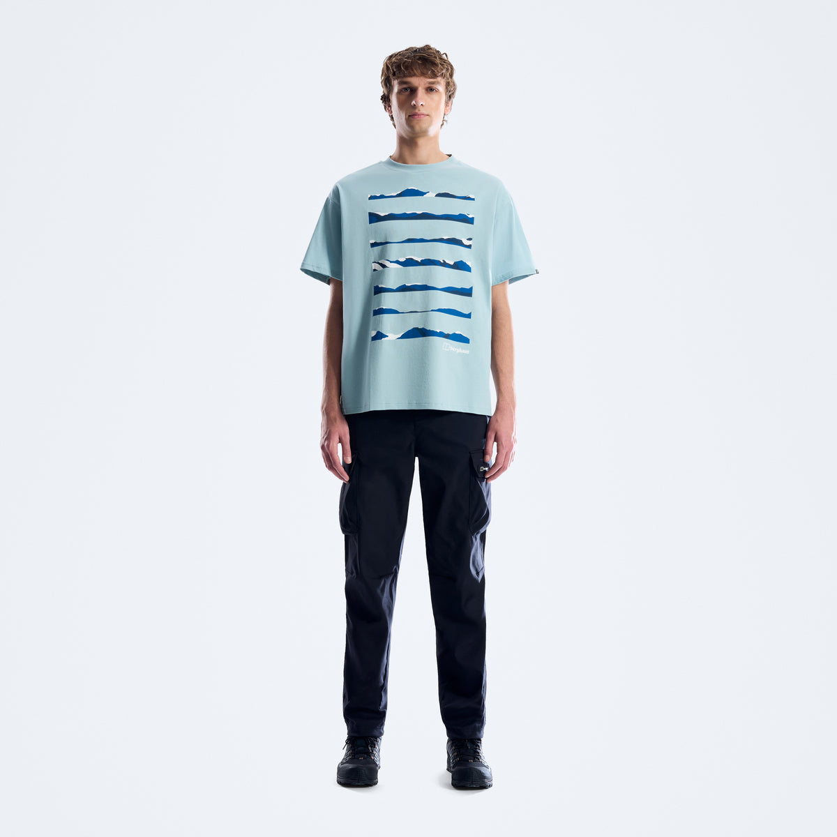 Geo Landscape Tee Light Blue