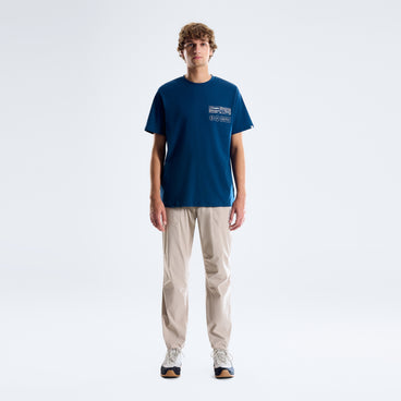 Men's Info Stamp T-Shirt - Dark Blue