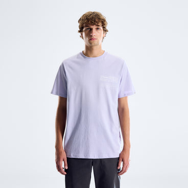 Men's Info Stamp T-Shirt - Light Purple