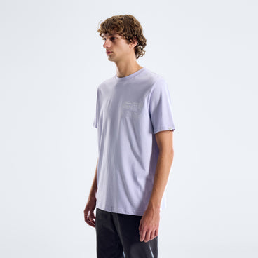 Men's Info Stamp T-Shirt - Light Purple