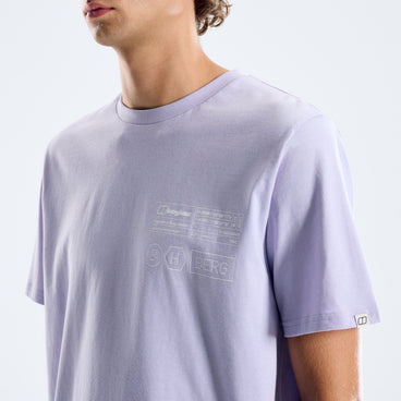 Men's Info Stamp T-Shirt - Light Purple