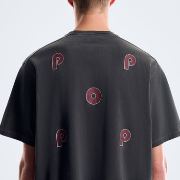 Pop X Berghaus Duo Logo Tee - Washed Black
