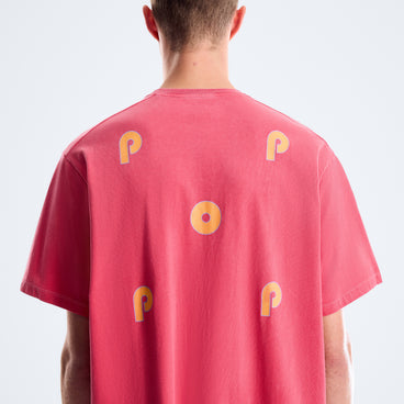 Pop X Berghaus Duo Logo Tee - Washed Haute Red